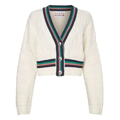 Tommy Hilfiger Cardigan - ICON CABLE V-NK CARDIGAN white