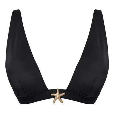 Trendyol Black*001 Plain Accessory Strappy Bikini Top