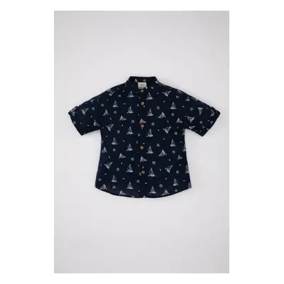 DEFACTO Baby Boy Flame Poplin Patterned Short Sleeve Shirt