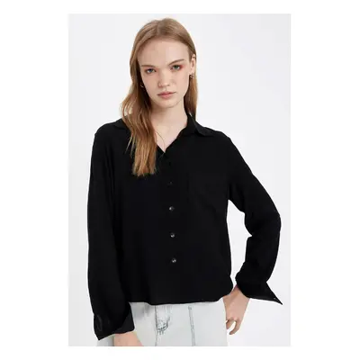 DEFACTO Regular Fit Basic Plain Buttoned Long Sleeve Shirt