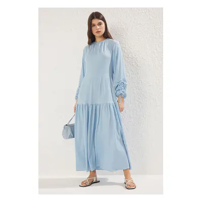 Trendyol Blue Sleeve Detailed Knitted Dress