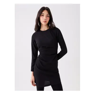 LC Waikiki Crew Neck Straight Long Sleeve Women's Dress