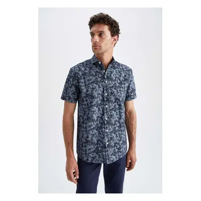 DEFACTO Regular Fit Patterned Short Sleeve Cotton Shirt