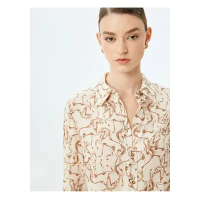 Koton Abstract Patterned Classic Collar Long Sleeve Shirt