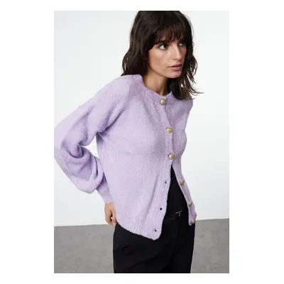 Trendyol Lilac Boucle Knitwear Cardigan