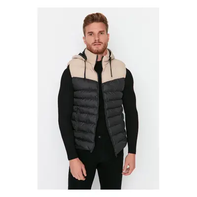 Trendyol Black Regular Fit Color Block Winter Puffer Vest