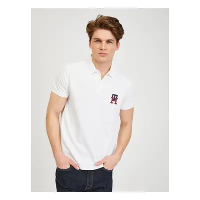 Bílé pánské polo tričko Tommy Hilfiger - Pánské