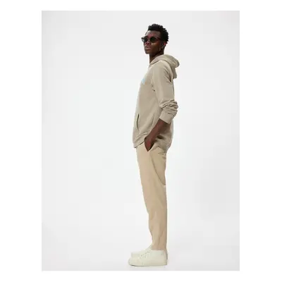 Koton Gabardine Trousers with Lace Waist Pocket Detail Cotton