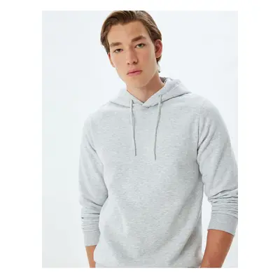 Koton Raised Cotton Basic Hooded Sweatshirt