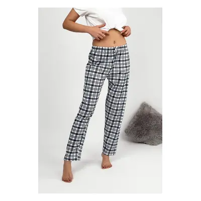 80156 Dewberry Women Pyjama Bottom-WHITE-NAVY BLUE