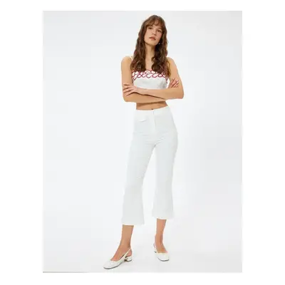 Koton Women's Canvas Pants 4sak40287uw Off White