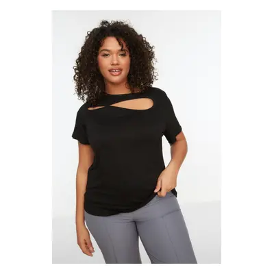 Trendyol Curve Black Cut-Out Detailed Knitted Blouse