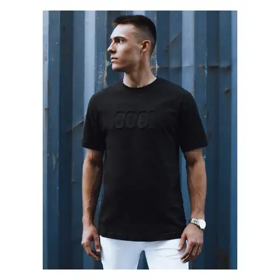 T-shirt męski z nadrukiem czarny Dstreet