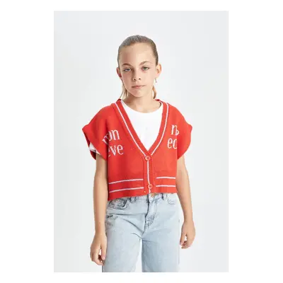 DEFACTO Girl V Neck Knitted Vest