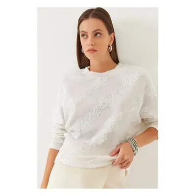 Bianco Lucci Women's Asymmetric Sequined Sweater