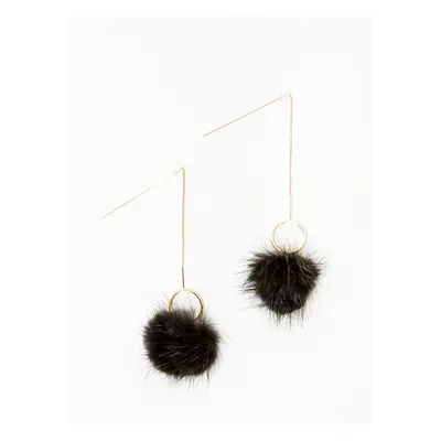 Gold plated earrings black