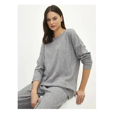 LC Waikiki LCW DREAM Crew Neck Solid Long Sleeve Women's Pajamas Top