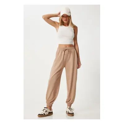 Happiness İstanbul Women's Cream Modal Blend Jogger Sweatpants