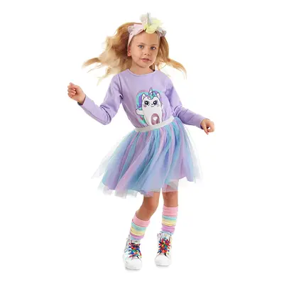 Denokids Rainbow Catcorn Girl's Tulle Tutu Fluffy Dress