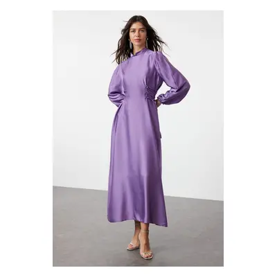 Trendyol Lilac Waist Briti Satin Evening Dress