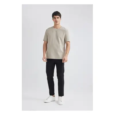 DEFACTO Crop Trousers Wool Look Straight Leg