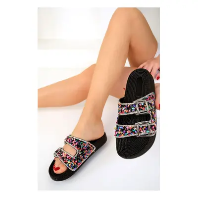 Soho Black-Multi Women's Slippers