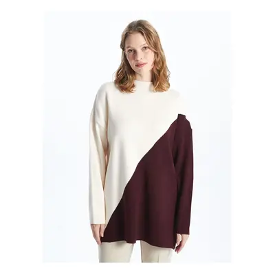 LC Waikiki Lw - Half Turtleneck Color Block Women's Knit Tunic