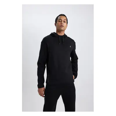 DEFACTO Fit Standard Fit Hooded Printed Pocket Sweatshirt