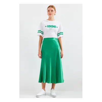 Bigdart Satin Skirt - Green