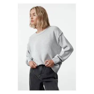 Trendyol Gray More Sustainable Wide Pattern Basic Knit Sweater