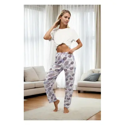 80156 Dewberry Women Pyjama Bottom-PURPLE