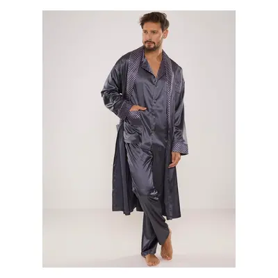 Men's bathrobe De Lafense Satin grey