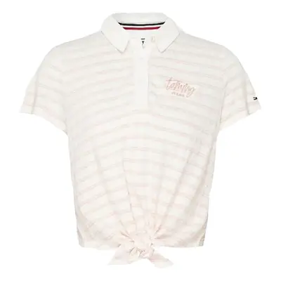 Tommy Jeans Polo shirt - TJW SUMMER FRONT TIE POLO white