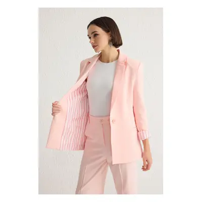 Trendyol Light Pink Striped Blazer Jacket