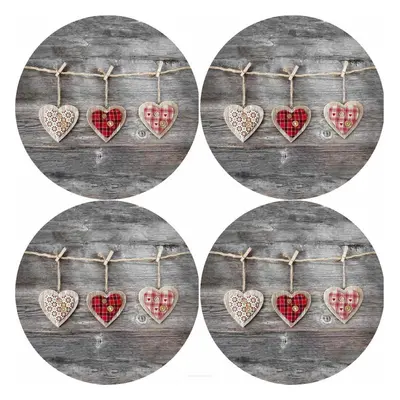 Bertoni Home Unisex's Thick Round Table Pads Set Hearts