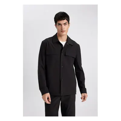 DEFACTO Regular Fit Polo Neck Shirt Jacket