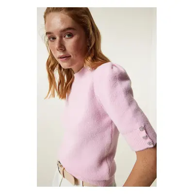 Happiness İstanbul Light Pink Soft Textured Seasonal Knitwear Blouse