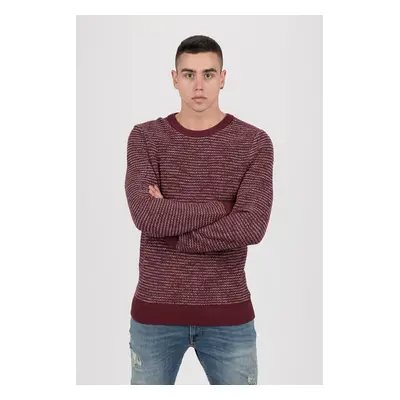 Tommy Hilfiger Sweater - HONEYCOMB SLUB SWEATER burgundy