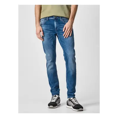 Modré pánské straight fit džíny Pepe Jeans Finsbury - Pánské