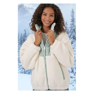 Bigdart Women's Plush Coat Jacket - Turquoise