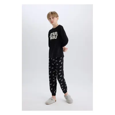 DEFACTO Boy Star Wars Pajama Set Crew Neck Long Sleeve Top Long Bottom