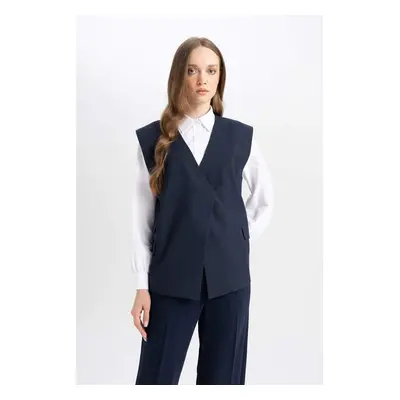 DEFACTO V-Neck Buttoned Pocket Flap Blazer Vest