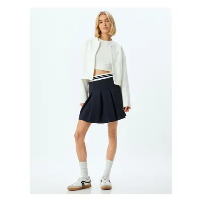 Koton Elastic Detailed Mini Pleated Skirt