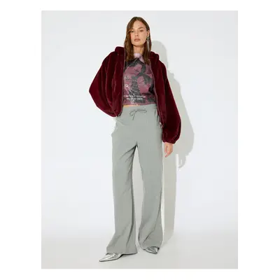 Koton X Inji - Wide Leg, Pleated, Waist-Tie, Pocket Detailed Tracksuit Trousers