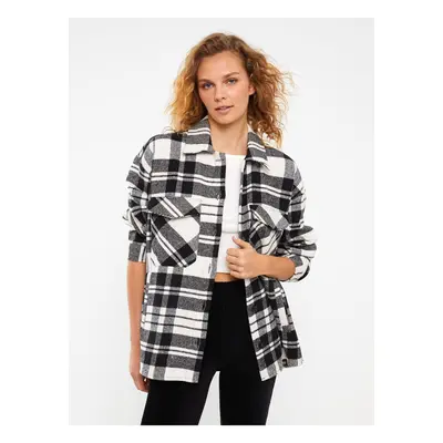 LC Waikiki Women's Plaid Long Sleeve Lumberjack Shirt Jacket