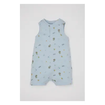 DEFACTO Baby Boy Newborn Patterned Ribbed Camisole Sleeveless Jumpsuit