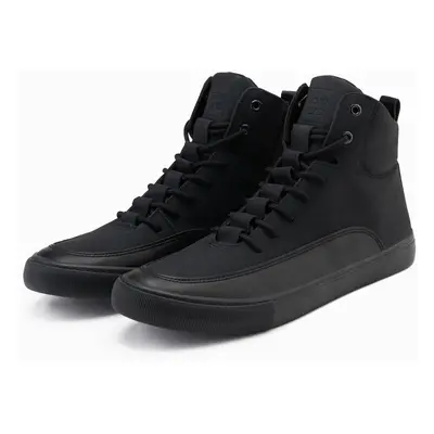 Ombre Men's high-top sneakers shoes with rubber toe - cream