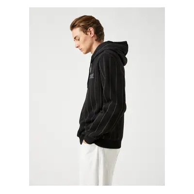 Koton Printed Striped Hooded Sweatshirt