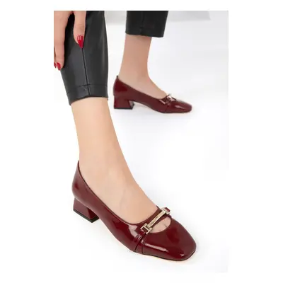 Soho Claret Red Patent Leather Women's Classic High Heel Shoes