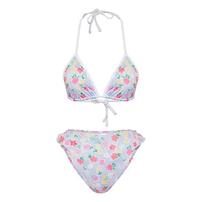 Trendyol Floral Patterned Triangle High Waist Regular Bikini Set